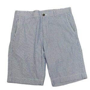 Brooks Brothers Size 34 Seersucker Blue Stripe Shorts Cotton Classic Preppy